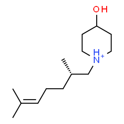 ChemSpider 2D Image | 1-[(2S)-2,6-Dimethyl-5-hepten-1-yl]-4-hydroxypiperidinium | C14H28NO