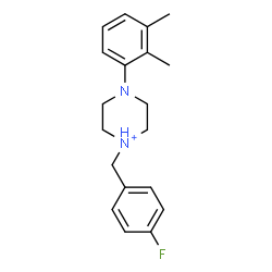 ChemSpider 2D Image | 4-(2,3-Dimethylphenyl)-1-(4-fluorobenzyl)piperazin-1-ium | C19H24FN2