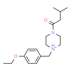 ChemSpider 2D Image | 1-(4-Ethoxybenzyl)-4-(3-methylbutanoyl)piperazin-1-ium | C18H29N2O2