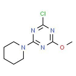 ChemSpider 2D Image | 1,3,5-Triazine, 2-chloro-4-methoxy-6-(1-piperidyl)- | C9H13ClN4O