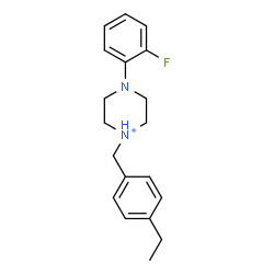 ChemSpider 2D Image | 1-(4-Ethylbenzyl)-4-(2-fluorophenyl)piperazin-1-ium | C19H24FN2