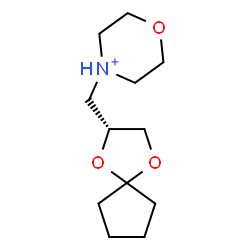 ChemSpider 2D Image | 4-[(2R)-1,4-Dioxaspiro[4.4]non-2-ylmethyl]morpholin-4-ium | C12H22NO3