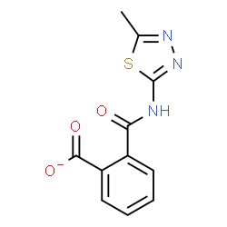 ChemSpider 2D Image | 2-[(5-Methyl-1,3,4-thiadiazol-2-yl)carbamoyl]benzoate | C11H8N3O3S
