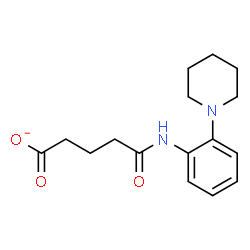 ChemSpider 2D Image | 5-Oxo-5-{[2-(1-piperidinyl)phenyl]amino}pentanoate | C16H21N2O3