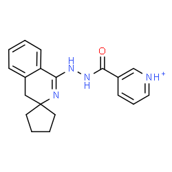 ChemSpider 2D Image | 3-{[2-(4'H-Spiro[cyclopentane-1,3'-isoquinolin]-1'-yl)hydrazino]carbonyl}pyridinium | C19H21N4O