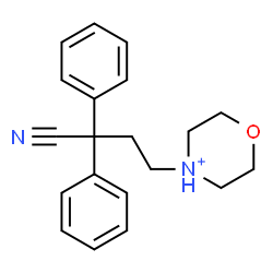 ChemSpider 2D Image | 4-(3-Cyano-3,3-diphenylpropyl)morpholin-4-ium | C20H23N2O