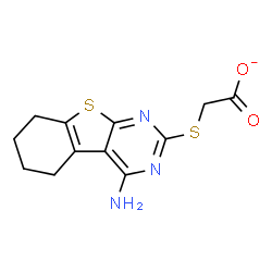 ChemSpider 2D Image | [(4-Amino-5,6,7,8-tetrahydro[1]benzothieno[2,3-d]pyrimidin-2-yl)sulfanyl]acetate | C12H12N3O2S2