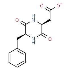 ChemSpider 2D Image | [(2S,5S)-5-Benzyl-3,6-dioxo-2-piperazinyl]acetate | C13H13N2O4