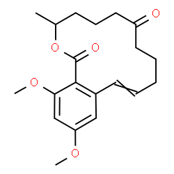 ChemSpider 2D Image | 14,16-Dimethoxy-3-methyl-3,4,5,6,9,10-hexahydro-1H-2-benzoxacyclotetradecine-1,7(8H)-dione | C20H26O5