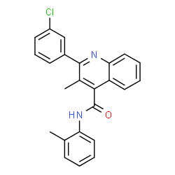 ChemSpider 2D Image | 2-(3-Chlorophenyl)-3-methyl-N-(2-methylphenyl)-4-quinolinecarboxamide | C24H19ClN2O