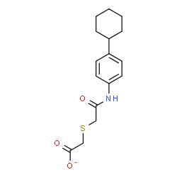 ChemSpider 2D Image | ({2-[(4-Cyclohexylphenyl)amino]-2-oxoethyl}sulfanyl)acetate | C16H20NO3S