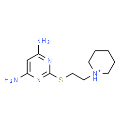ChemSpider 2D Image | 1-{2-[(4,6-Diamino-2-pyrimidinyl)sulfanyl]ethyl}piperidinium | C11H20N5S