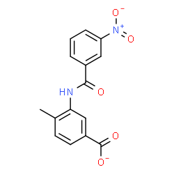 ChemSpider 2D Image | 4-Methyl-3-[(3-nitrobenzoyl)amino]benzoate | C15H11N2O5