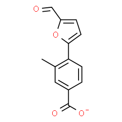 ChemSpider 2D Image | 4-(5-Formyl-2-furyl)-3-methylbenzoate | C13H9O4