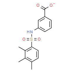 ChemSpider 2D Image | 3-{[(2,3,4-Trimethylphenyl)sulfonyl]amino}benzoate | C16H16NO4S