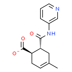 ChemSpider 2D Image | (1R,6R)-4-Methyl-6-(3-pyridinylcarbamoyl)-3-cyclohexene-1-carboxylate | C14H15N2O3