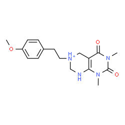 ChemSpider 2D Image | 3-[2-(4-Methoxyphenyl)ethyl]-6,8-dimethyl-5,7-dioxo-1,2,3,4,5,6,7,8-octahydropyrimido[4,5-d]pyrimidin-3-ium | C17H23N4O3