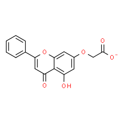 ChemSpider 2D Image | [(5-Hydroxy-4-oxo-2-phenyl-4H-chromen-7-yl)oxy]acetate | C17H11O6