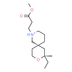ChemSpider 2D Image | (6S,8R)-8-Ethyl-2-(3-methoxy-3-oxopropyl)-8-methyl-9-oxa-2-azoniaspiro[5.5]undecane | C16H30NO3