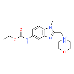 ChemSpider 2D Image | 4-({5-[(Ethoxycarbonyl)amino]-1-methyl-1H-benzimidazol-2-yl}methyl)morpholin-4-ium | C16H23N4O3