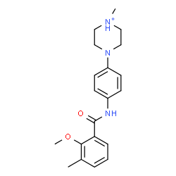 ChemSpider 2D Image | 4-{4-[(2-Methoxy-3-methylbenzoyl)amino]phenyl}-1-methylpiperazin-1-ium | C20H26N3O2