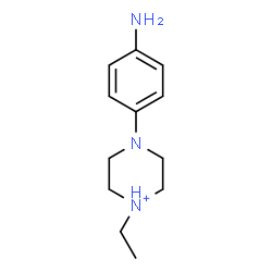 ChemSpider 2D Image | 4-(4-Aminophenyl)-1-ethylpiperazin-1-ium | C12H20N3