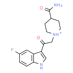 ChemSpider 2D Image | 4-Carbamoyl-1-[2-(5-fluoro-1H-indol-3-yl)-2-oxoethyl]piperidinium | C16H19FN3O2