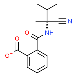 ChemSpider 2D Image | 2-{[(2R)-2-Cyano-3-methyl-2-butanyl]carbamoyl}benzoate | C14H15N2O3