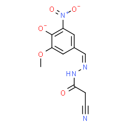 ChemSpider 2D Image | 4-{(Z)-[(Cyanoacetyl)hydrazono]methyl}-2-methoxy-6-nitrophenolate | C11H9N4O5