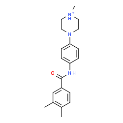 ChemSpider 2D Image | 4-{4-[(3,4-Dimethylbenzoyl)amino]phenyl}-1-methylpiperazin-1-ium | C20H26N3O