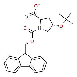 ChemSpider 2D Image | (2S,4S)-1-[(9H-Fluoren-9-ylmethoxy)carbonyl]-4-[(2-methyl-2-propanyl)oxy]-2-pyrrolidinecarboxylate | C24H26NO5