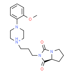 ChemSpider 2D Image | 1-{3-[(7aS)-1,3-Dioxotetrahydro-1H-pyrrolo[1,2-c]imidazol-2(3H)-yl]propyl}-4-(2-methoxyphenyl)piperazin-1-ium | C20H29N4O3