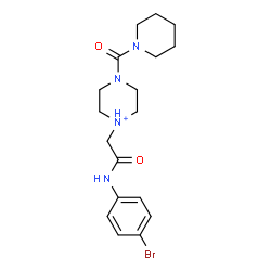 ChemSpider 2D Image | 1-{2-[(4-Bromophenyl)amino]-2-oxoethyl}-4-(1-piperidinylcarbonyl)piperazin-1-ium | C18H26BrN4O2