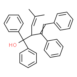 ChemSpider 2D Image | 2-(1,2-Diphenylvinyl)-4-methyl-1,1-diphenyl-3-penten-1-ol | C32H30O
