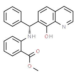 ChemSpider 2D Image | Methyl 2-{[(R)-(8-hydroxy-7-quinolinyl)(phenyl)methyl]amino}benzoate | C24H20N2O3