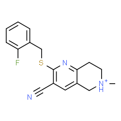 ChemSpider 2D Image | 3-Cyano-2-[(2-fluorobenzyl)sulfanyl]-6-methyl-5,6,7,8-tetrahydro-1,6-naphthyridin-6-ium | C17H17FN3S