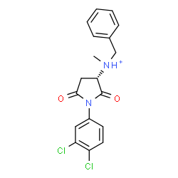 ChemSpider 2D Image | (3S)-N-Benzyl-1-(3,4-dichlorophenyl)-N-methyl-2,5-dioxo-3-pyrrolidinaminium | C18H17Cl2N2O2