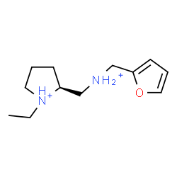 ChemSpider 2D Image | (2S)-1-Ethyl-2-{[(2-furylmethyl)ammonio]methyl}pyrrolidinium | C12H22N2O
