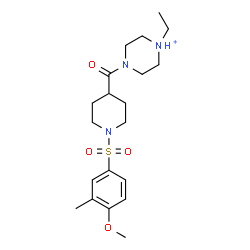 ChemSpider 2D Image | 1-Ethyl-4-({1-[(4-methoxy-3-methylphenyl)sulfonyl]-4-piperidinyl}carbonyl)piperazin-1-ium | C20H32N3O4S