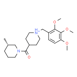 ChemSpider 2D Image | 4-{[(3S)-3-Methyl-1-piperidinyl]carbonyl}-1-(2,3,4-trimethoxybenzyl)piperidinium | C22H35N2O4