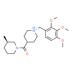ChemSpider 2D Image | 4-{[(3R)-3-Methyl-1-piperidinyl]carbonyl}-1-(2,3,4-trimethoxybenzyl)piperidinium | C22H35N2O4