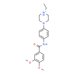 ChemSpider 2D Image | 4-{4-[(3,4-Dimethoxybenzoyl)amino]phenyl}-1-ethylpiperazin-1-ium | C21H28N3O3