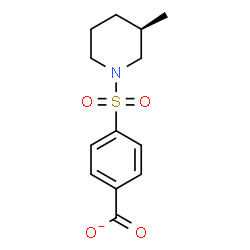ChemSpider 2D Image | 4-{[(3R)-3-Methyl-1-piperidinyl]sulfonyl}benzoate | C13H16NO4S