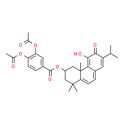 ChemSpider 2D Image | 11-Hydroxy-12-oxoabieta-5,7,9(11),13-tetraen-2-yl 3,4-diacetoxybenzoate | C31H34O8