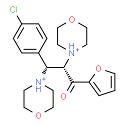 ChemSpider 2D Image | 4,4'-[(1R,2S)-1-(4-Chlorophenyl)-3-(2-furyl)-3-oxo-1,2-propanediyl]bis(morpholin-4-ium) | C21H27ClN2O4