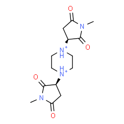 ChemSpider 2D Image | cis-1,4-Bis[(3S)-1-methyl-2,5-dioxo-3-pyrrolidinyl]piperazinediium | C14H22N4O4