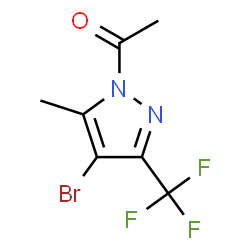 ChemSpider 2D Image | 1-Acetyl-4-bromo-5-methyl-3-(trifluoromethyl)-1H-pyrazole | C7H6BrF3N2O