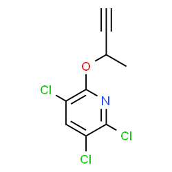 ChemSpider 2D Image | 2-(3-Butyn-2-yloxy)-3,5,6-trichloropyridine | C9H6Cl3NO