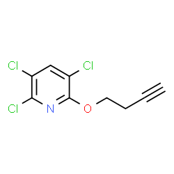 ChemSpider 2D Image | 2-(3-Butyn-1-yloxy)-3,5,6-trichloropyridine | C9H6Cl3NO