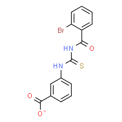 ChemSpider 2D Image | 3-{[(2-Bromobenzoyl)carbamothioyl]amino}benzoate | C15H10BrN2O3S
